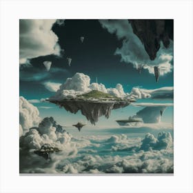 Spaceships In The Clouds Canvas Print