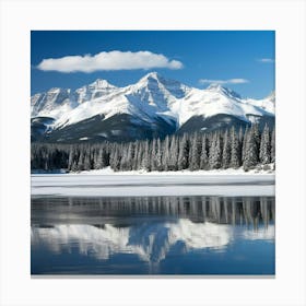 Snowy Mountains In Winter Canvas Print