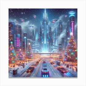 Futuristic Christmas Canvas Print