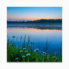 Sunrise At The Lake Canvas Print