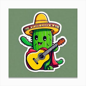 Cactus Playing Guitar 2 Canvas Print