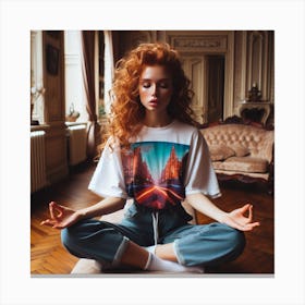 Meditating Girl Canvas Print