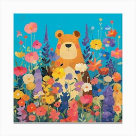 Bear In The Garden Canvas Print