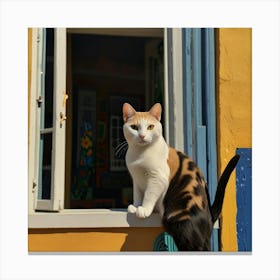 Default Matisse Inspired Open Window Cat Art 0 Canvas Print