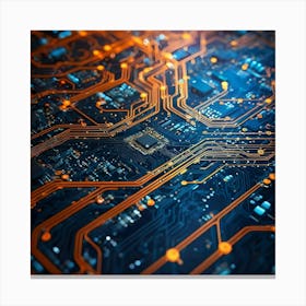 Close Up Of Electronic Circuit Board 2 Canvas Print