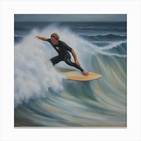 Surfer On A Wave Canvas Print