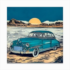 Car In The Desert Canvas Print