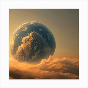 Earth Above Clouds Canvas Print