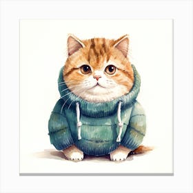Cute Cat In A Sweater Canvas Print