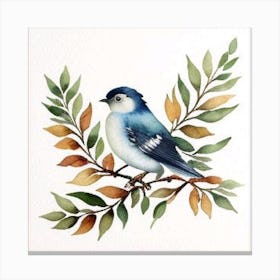 Bluebird Watercolor Painting  Canvas Print