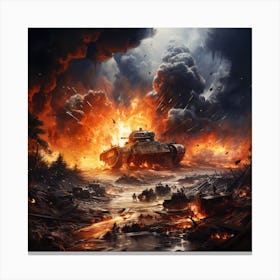 A Fierce Battle Between Two Nations Canvas Print