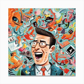 Illustration Of A Businessman Canvas Print