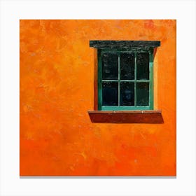 Window On An Orange Wall Canvas Print