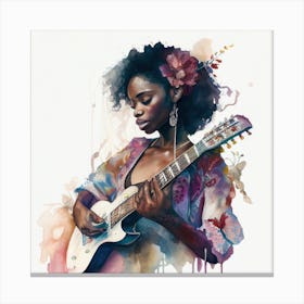 Watercolor Musician Woman #2 Canvas Print
