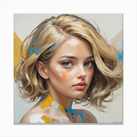 Girl With Paint On Her Face Art Print Canvas Print