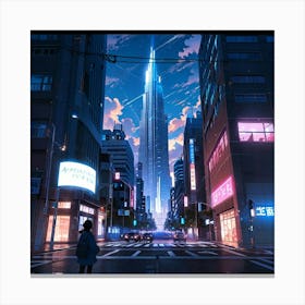 City At Night Canvas Print