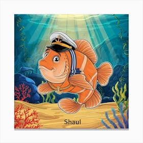 A Vibrant Artistic Illustration Featuring A Fish N Asgr4jrorsw0kfn7rxshiw Dq8hzmsqu 5iwq Canvas Print