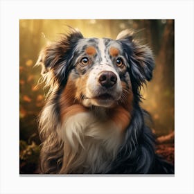 Australian Shepherd Dog Portrait Canvas Print
