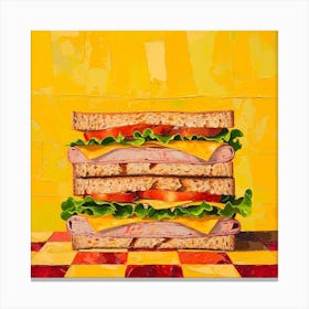 Club Sandwich Yellow Checkerboard 3 Canvas Print