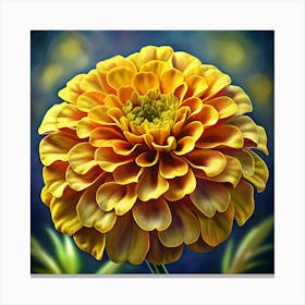 Yellow Zinnia Flower Canvas Print