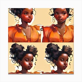 Afro Girl Canvas Print