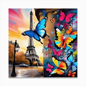 Butterflies In Paris 4 Canvas Print