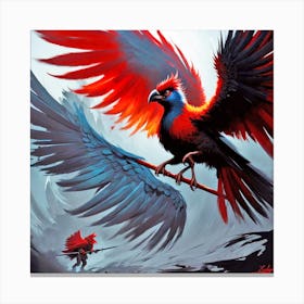Red And Blue Parrot Canvas Print