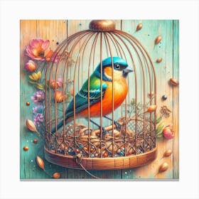 Bird In Cage 2 Canvas Print