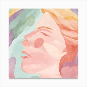 Watercolor Of A Woman'S Face Canvas Print