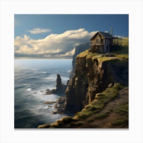 House On The Cliff Canvas Print