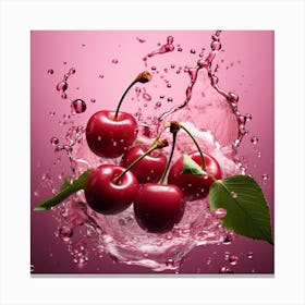Cherries In Water Canvas Print
