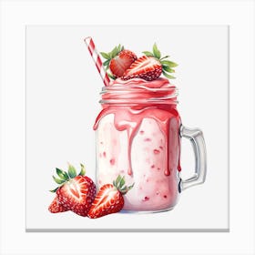 Strawberry Milkshake 15 Canvas Print