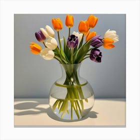 Tulips In A Vase Canvas Print