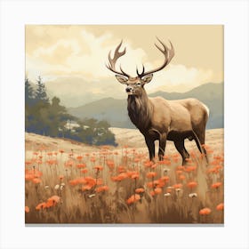 Elk In The Field 1 Canvas Print