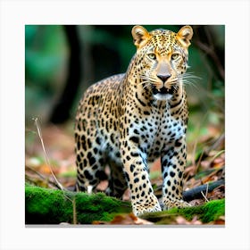 Leopard In The Forest Canvas Print