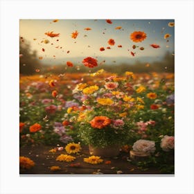 Flowers In The Field Canvas Print