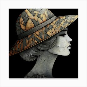 Girl In A Hat Canvas Print