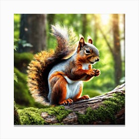 Squirrel In The Forest 90 Canvas Print