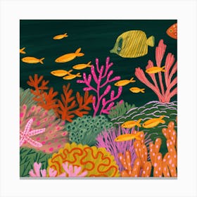 Coral Reef Square Canvas Print