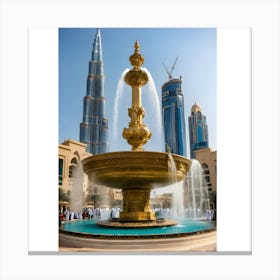 Fountain In Dubai Canvas Print