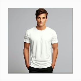 Mock Up Tshirt Blank Plain Cotton Unprinted Simple Minimalist Canvas Customizable Basic (15) Canvas Print