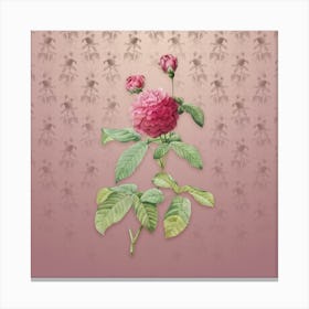 Vintage Agatha Rose in Bloom Botanical on Dusty Pink Pattern n.0725 Canvas Print