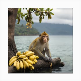 Monkey On Bananas Canvas Print