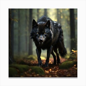 Wolf In The Forest #2 Canvas Print
