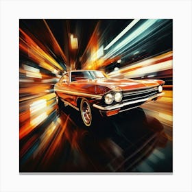 Classic Car In Motion Canvas Print