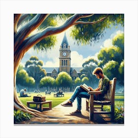 Studious Serenity Wall Print Art A Peaceful And Inspiring Depiction Of Dedicated Study, Perfect For Enhancing The Academic Atmosphere In Any University Space Canvas Print