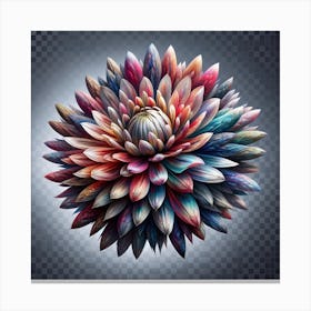 Abstract Colorful Flower On Transparent Background Canvas Print