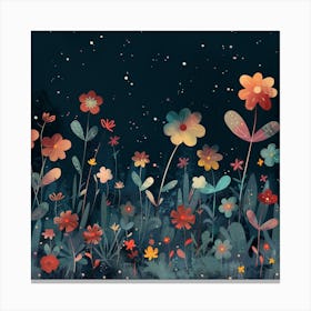 Night Time Flowers Canvas Print