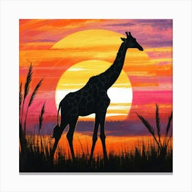 Sunset Giraffe 2 Canvas Print