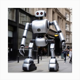 Robot On The Street 7 Canvas Print